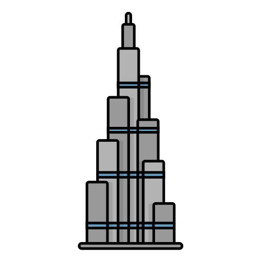 burj khalifa Generic Outline Color icoon