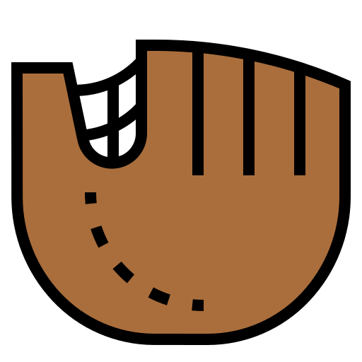 Baseball glove Generic Outline Color icon