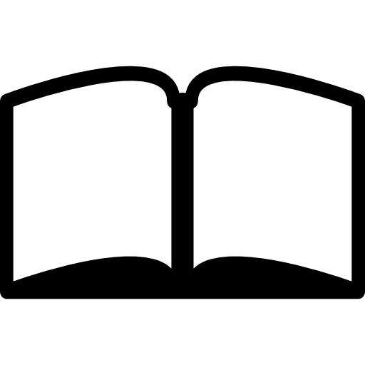 libro abierto en el medio  icono