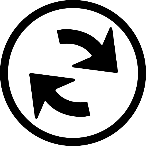 actualizar el símbolo de la interfaz de flechas de navegación dentro de un círculo  icono