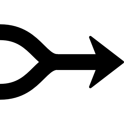 las flechas se fusionan apuntando a la derecha  icono
