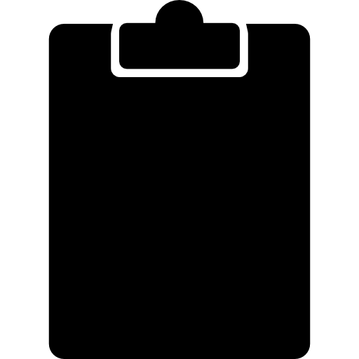 portapapeles vacío en negro  icono