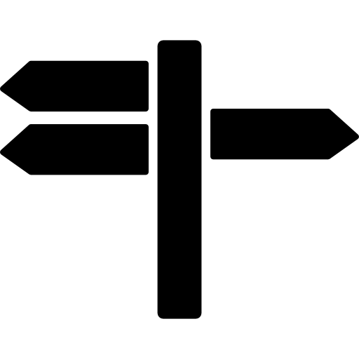 poste indicador con tres flechas  icono