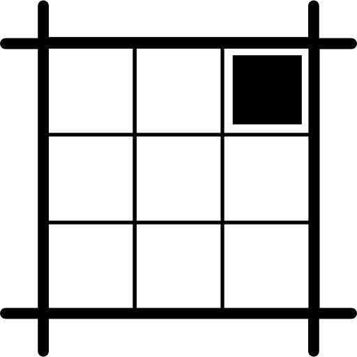 północny wschód, układ symboliki, siatka kwadratów  ikona