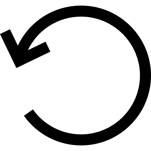 drehen sie das symbol für die schnittstelle mit dem kreisförmigen pfeil nach links  icon