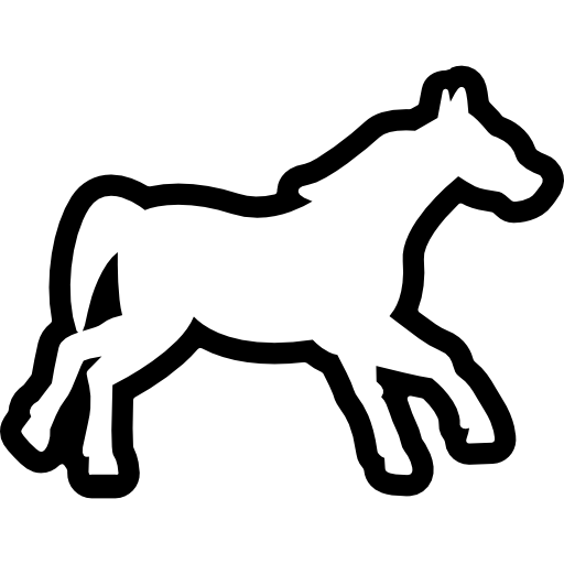 vista laterale della forma delineata del cavallo  icona