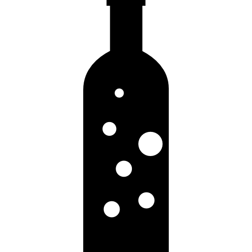 bottiglia con bolle  icona