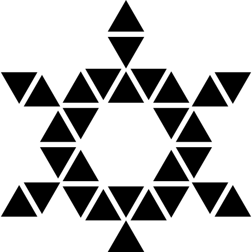 gwiazda sześciu punktów utworzonych przez trójkąty ze środkiem sześciokąta  ikona