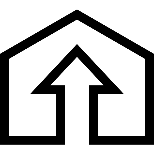 Дом со стрелкой вверх внутри  иконка