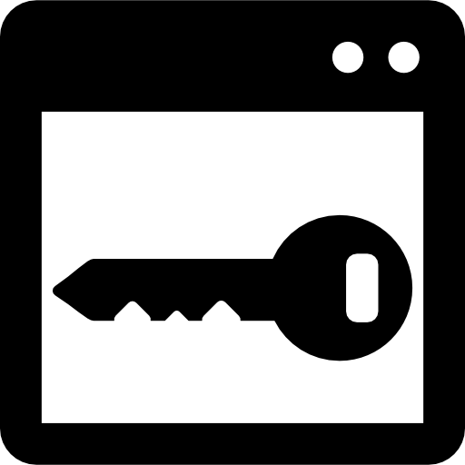 Blank window with key  icon