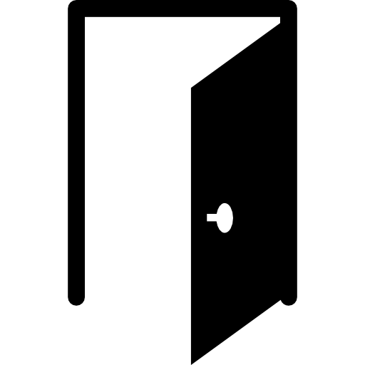 porta aperta con bordo  icona