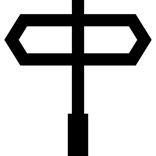 señal de flecha direccional en un poste  icono