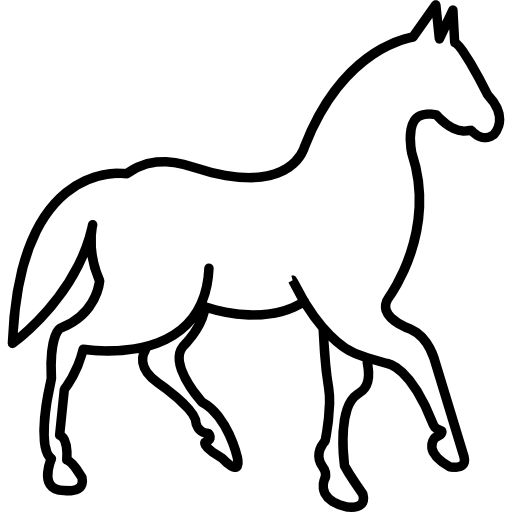 chodzący koń z jedną nogą uniesioną  ikona