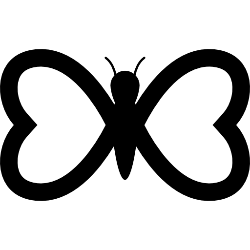 vlinder met vleugels als hartjes  icoon