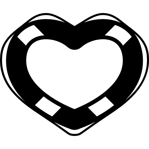 boia salva-vidas com formato de coração  Ícone