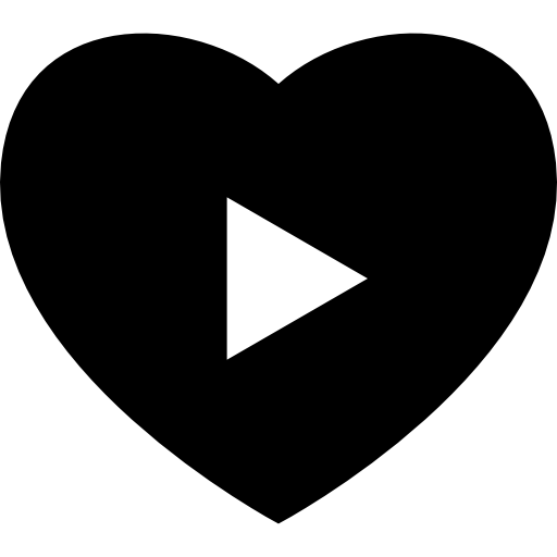 Heart play button  icon