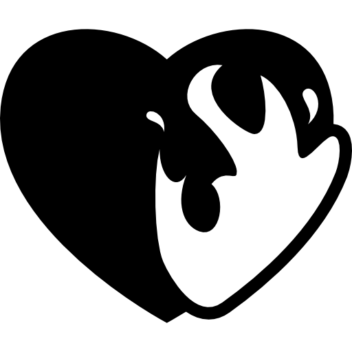 Heart on fire  icon