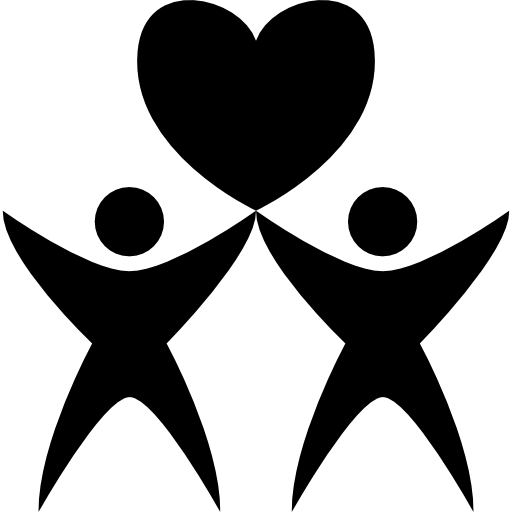 Two human with a heart  icon