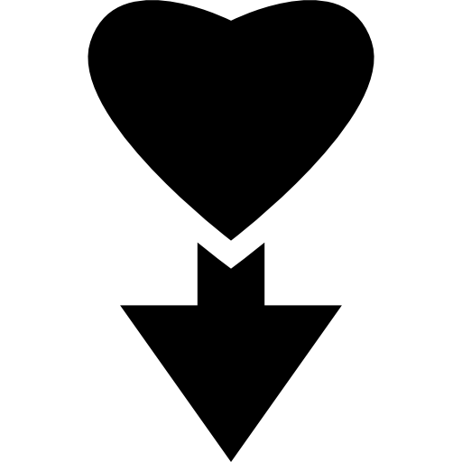 Heart direction down  icon