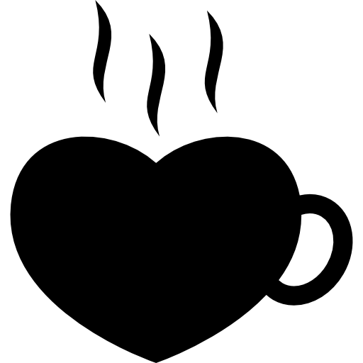 tazza calda per gli amanti del caffè a forma di cuore  icona