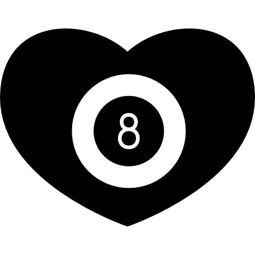 coeur de billard avec huit billes à l'intérieur  Icône