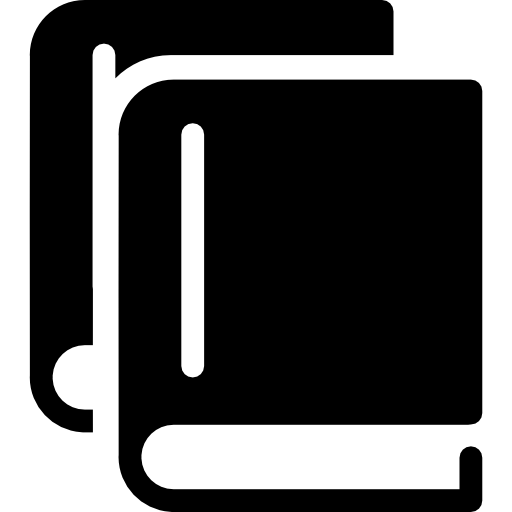 Books overlapping arrangement  icon