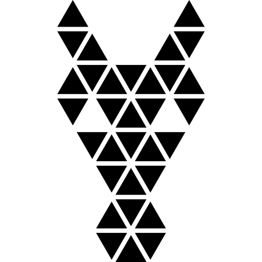 forma de cabeza poligonal frontal de caballo  icono