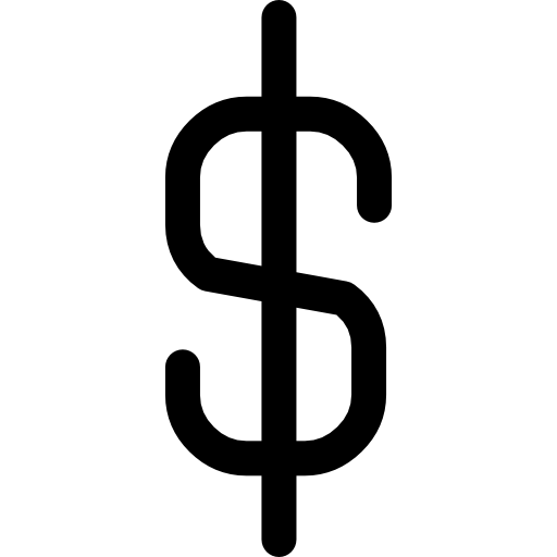 símbolo da moeda dólar  Ícone