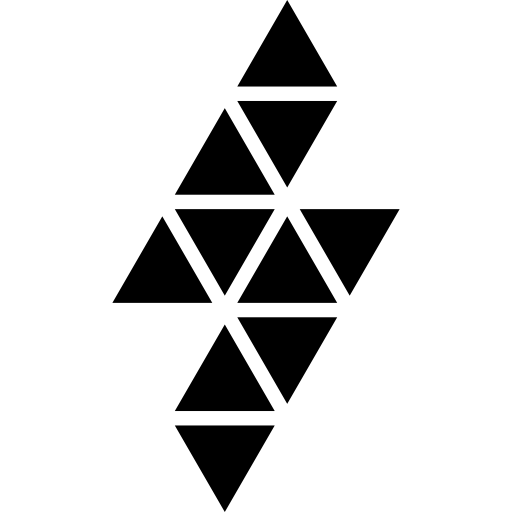 Lightning bolt polygonal shape of small triangles  icon