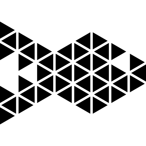 veelhoekige visvorm van kleine driehoekjes  icoon