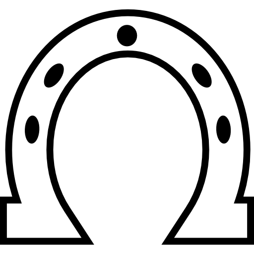 Horseshoe white outlined shape  icon