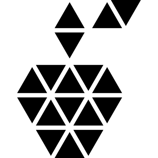 maçã poligonal de pequenos triângulos  Ícone