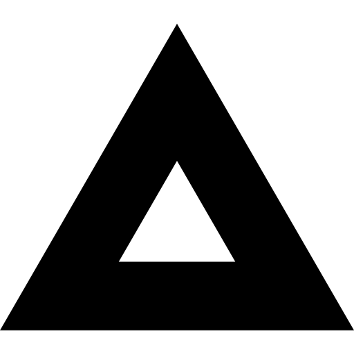 para trójkątów w dwóch różnych rozmiarach w czerni i bieli  ikona