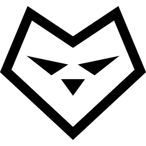 Морда волка в форме сердца  иконка