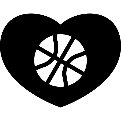 Basketball ball in a heart  icon