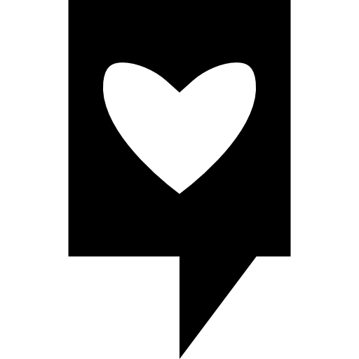 tekstballon voor hartmelding  icoon