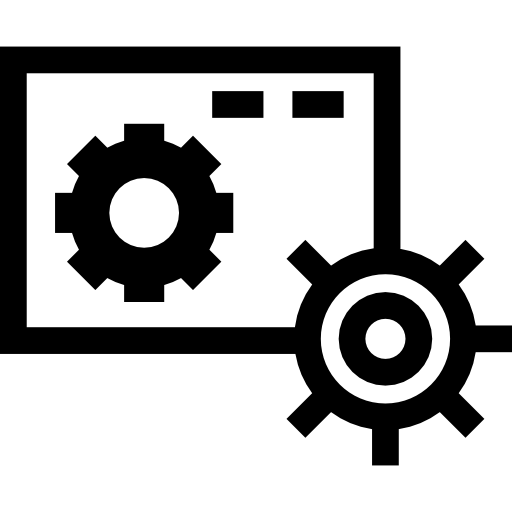 símbolo de interfaz de reparación de página con engranajes  icono