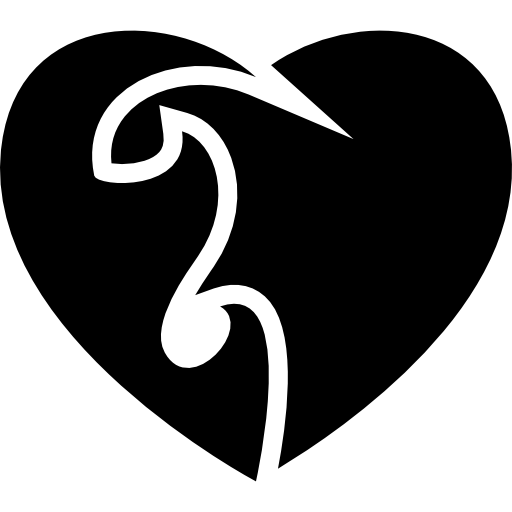 Heart with flames line  icon