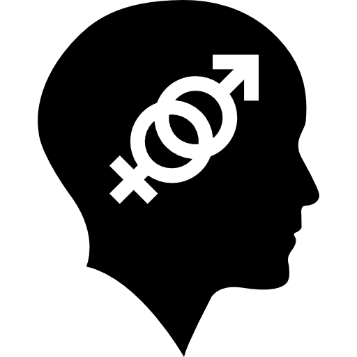Лысая голова с секс-символами  иконка