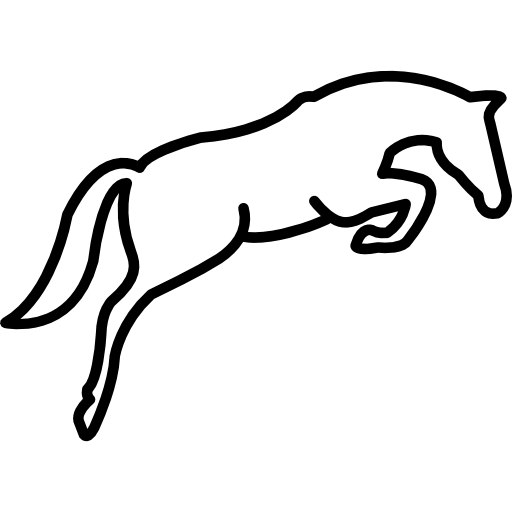 profilo del cavallo che salta  icona