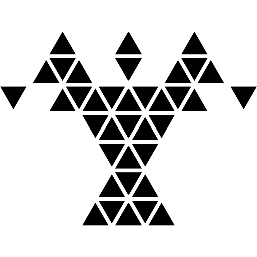 ave poligonal de pequeños triángulos  icono