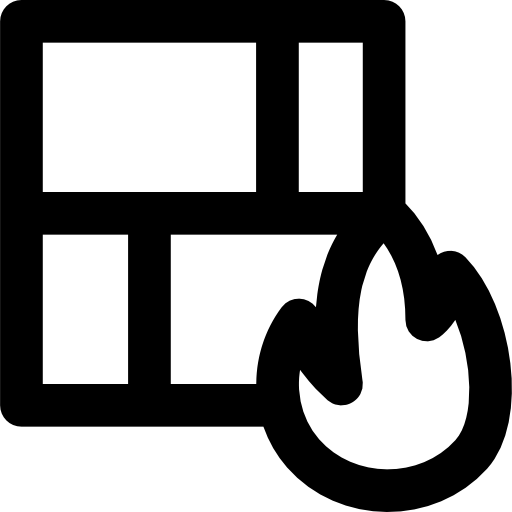 zapora ogniowa Basic Black Outline ikona