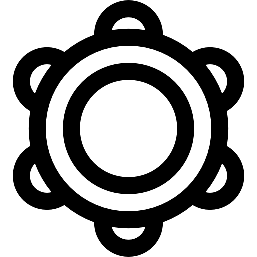 pandereta Basic Straight Lineal icono