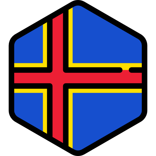 aland-eilanden Flags Hexagonal icoon