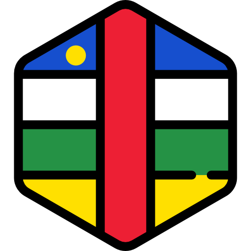 république centrafricaine Flags Hexagonal Icône