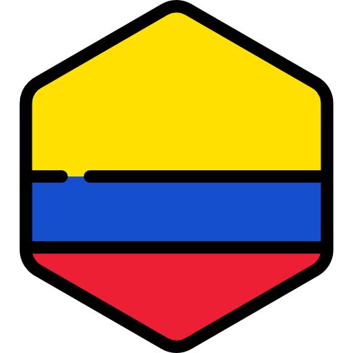 colombia Flags Hexagonal icona