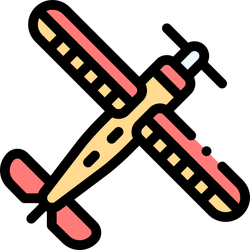 flugzeug Detailed Rounded Lineal color icon