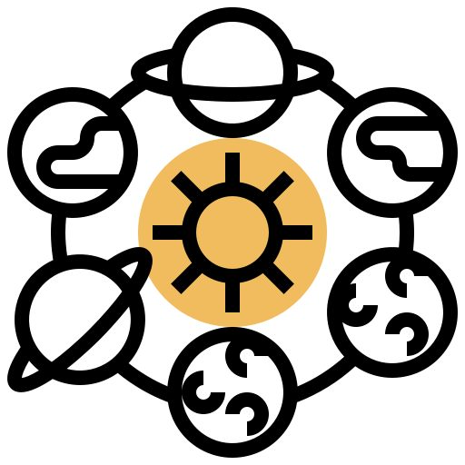 układ słoneczny Meticulous Yellow shadow ikona