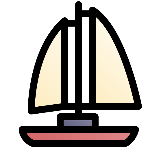 barca a vela Fatima Lineal Color icona