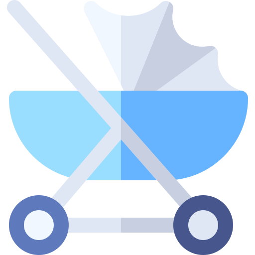 carrito de bebé Basic Rounded Flat icono